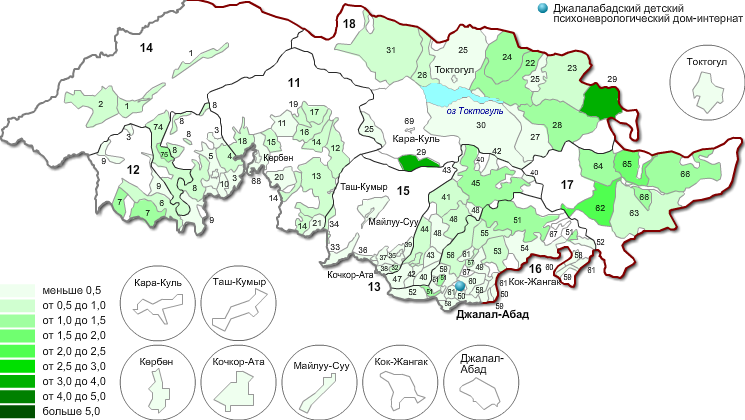 Джалал абадская область карта